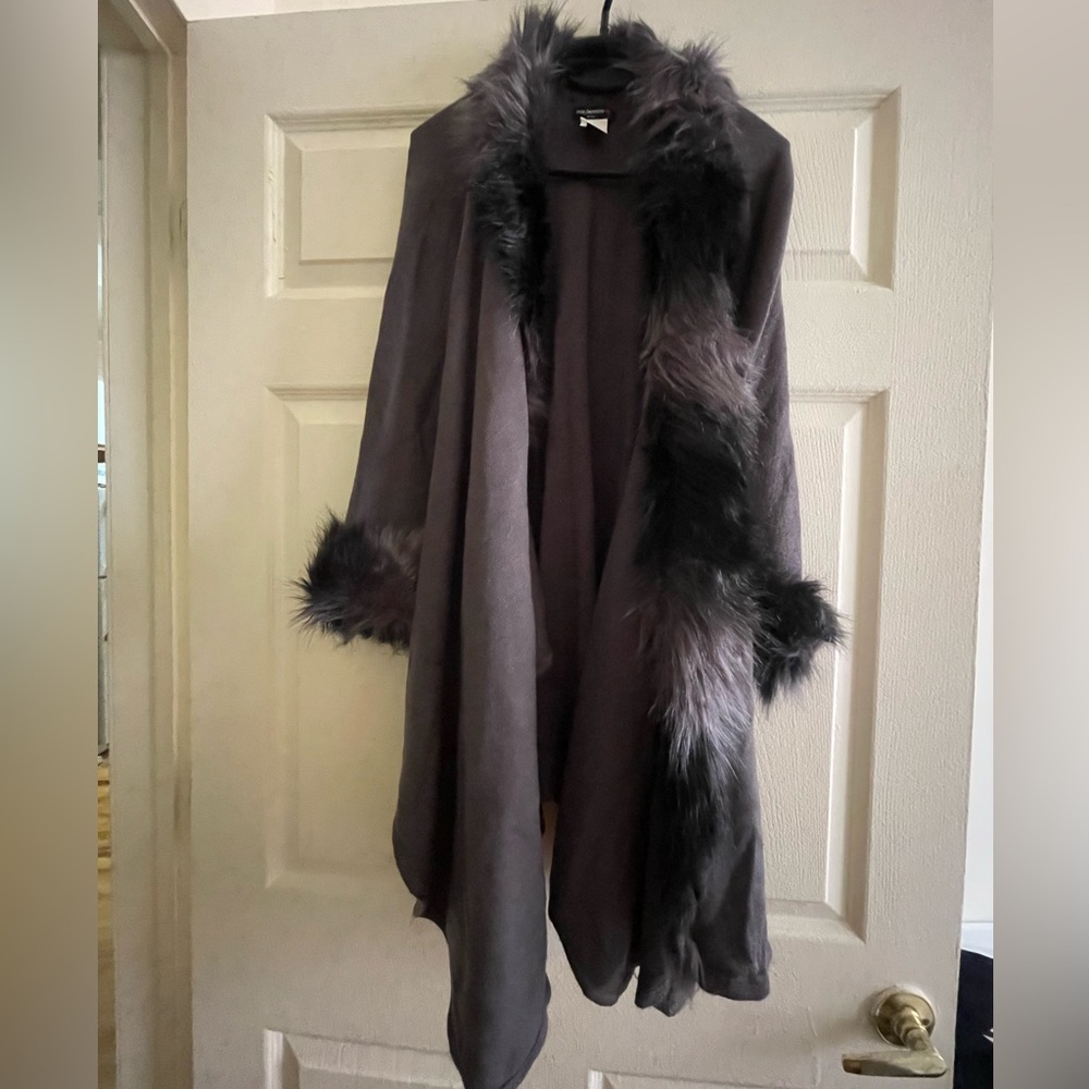 Faux Fur Poncho